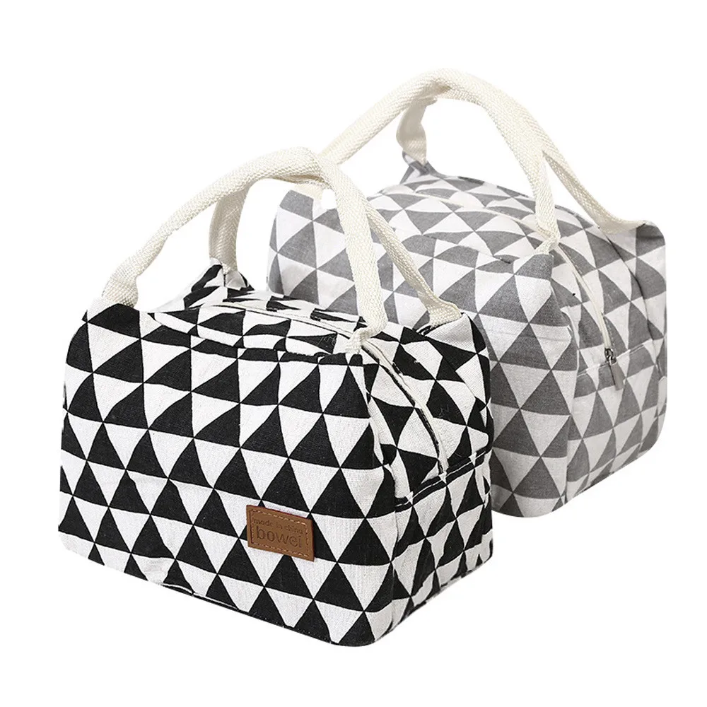 Изолированная Холщовая Сумка тоут для женщин и детей термокулер сумки ланча