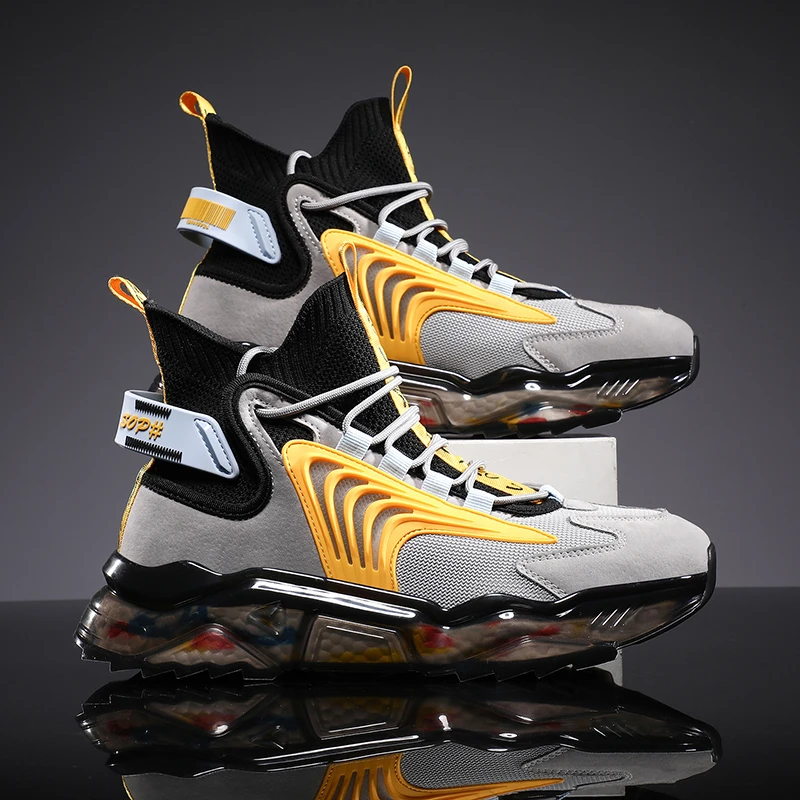 Мужские кроссовки размера плюс 46 обувь для бега ботинки на платформе спортивная