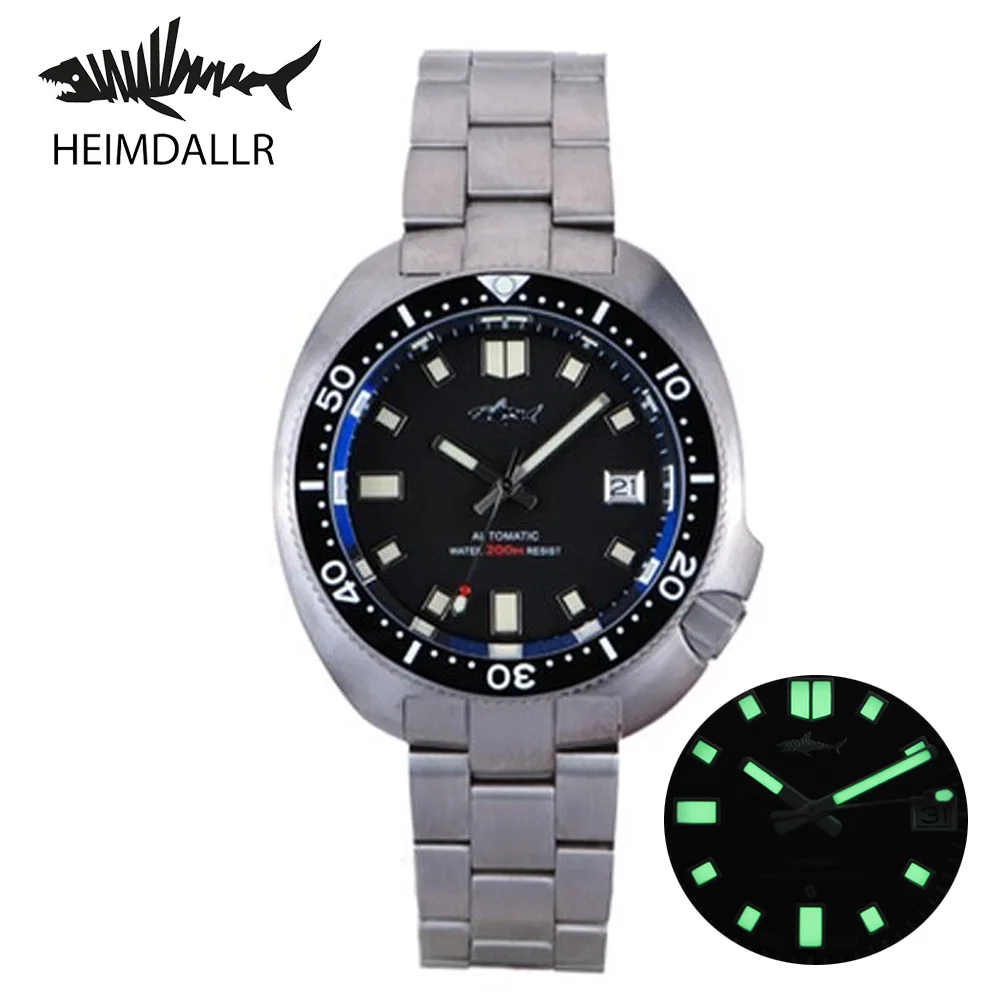 

Часы для дайвера Heimdallr, 45 мм, черный циферблат, светящиеся сапфировое стекло NH35, автоматическое движение, 200 м, водостойкий титановый браслет