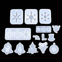 christmas pendants pendants crystal drop mold diy snowflake christmas tree bell deer snowman hat silicone mold wholesale