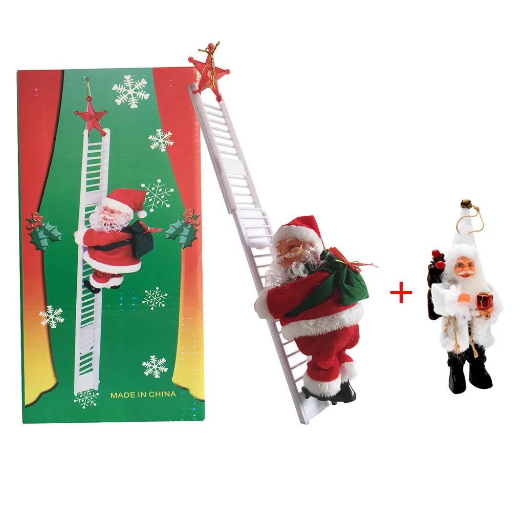 Рождество 1 шт. Санта Клаус лестница для скалолазания Электрический кукла дерево