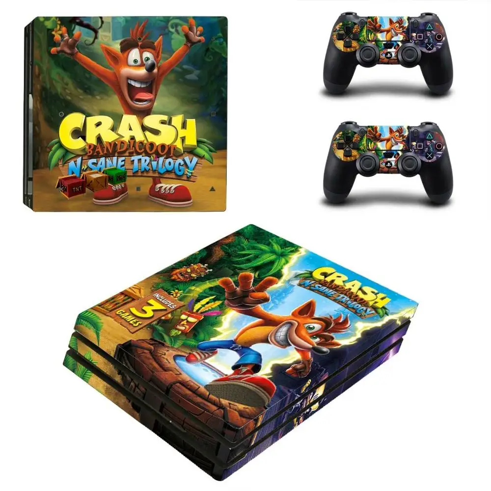 

Crash Bandicoot N Sane Trilogy PS4 Pro Stickers Play station 4 Skin Sticker Decal For PlayStation 4 PS4 Pro Console & Controller