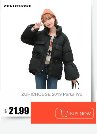 ZURICHOUSE Новая женская зимняя куртка модная свободная короткая теплая парка с капюшоном верхняя одежда женская пуховая стеганая куртка