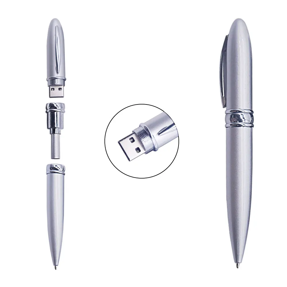 Металлический флеш накопитель в виде шариковой ручки U образный 16 ГБ 32 128 Мб с
