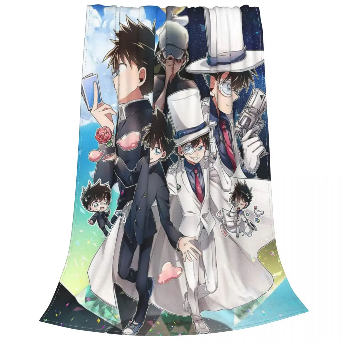 Manta de franela de Anime de Detective Conan, ropa de cama para el hogar, dormitorio-3