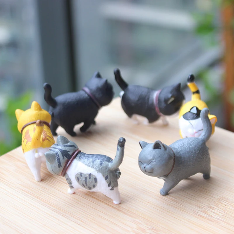 8 Styles Cute Cat Decorating Figurines Fairy Garden Desktop Simulation Animal Model Ornaments Birthday Kids Toys Gifts |