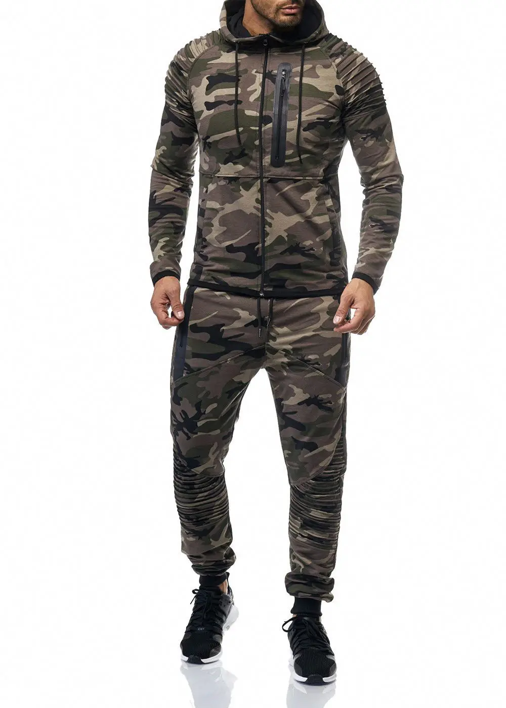 ZOGAA Men's Camouflage Tracksuit Hoodies+Sweatpants 2 Piece Sports Suit Large Size Fashion Sportswear Casual Men | Мужская одежда