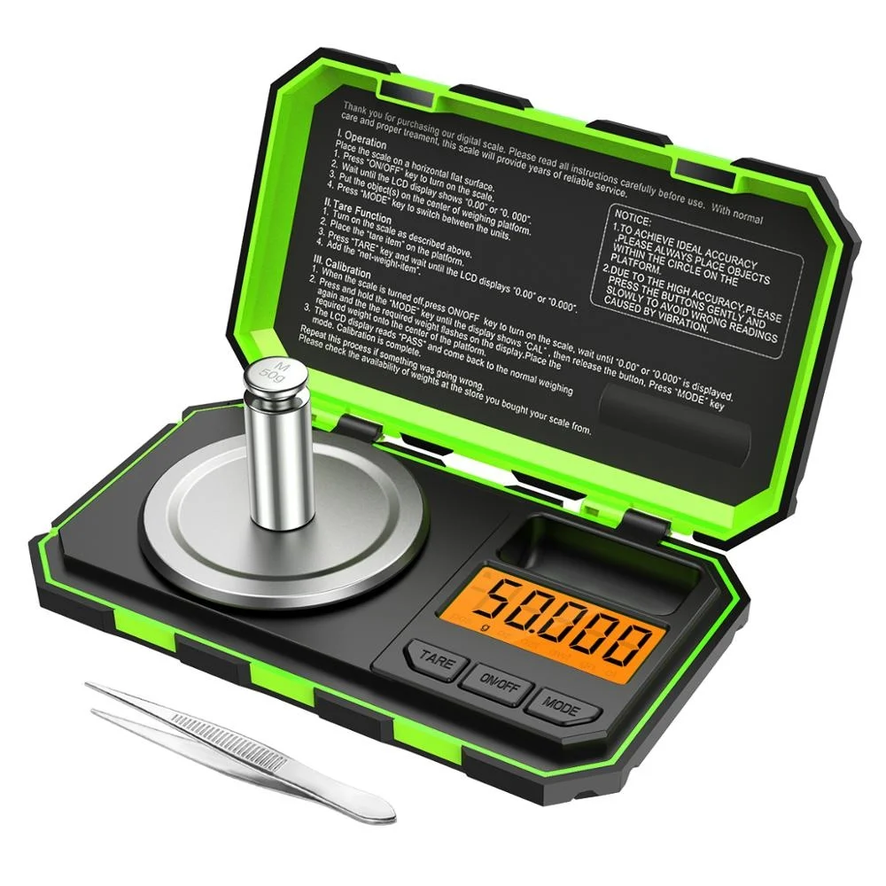 

0.001g 50g Mini Digital Scale Milligram Scale Portable Jewelry Scale Baking Scale Kitchen Scale Carat Scale with 50g Calibration