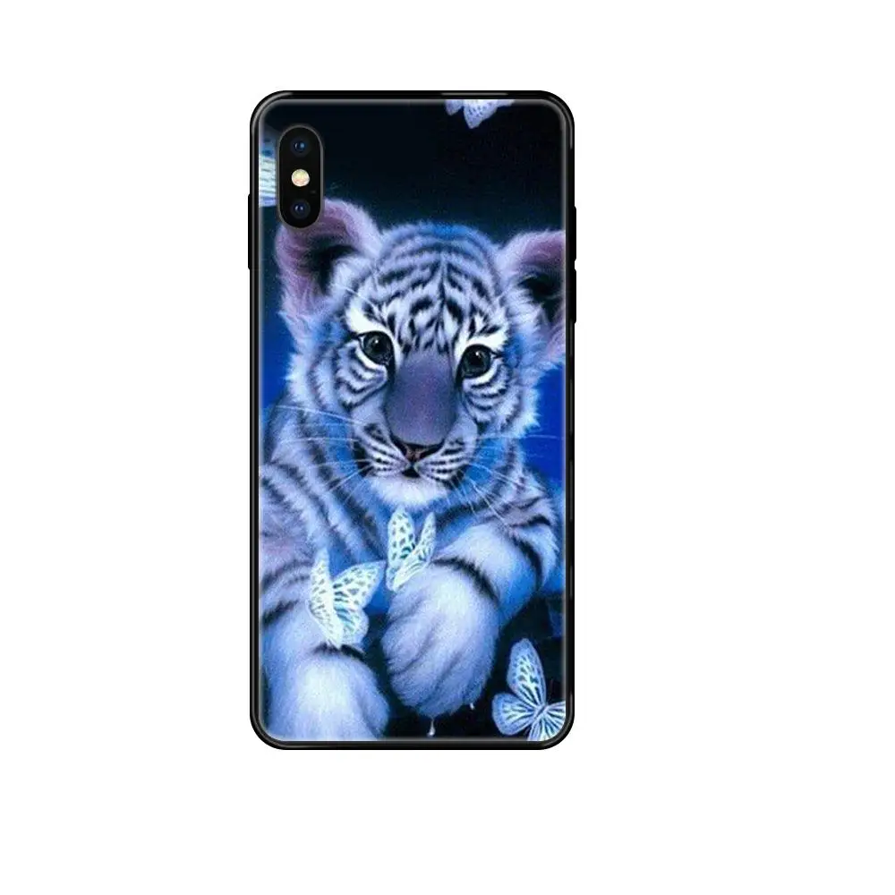 Черный мягкий ТПУ 2020 Новое поступление белый тигр горящий яркий девушки для Redmi