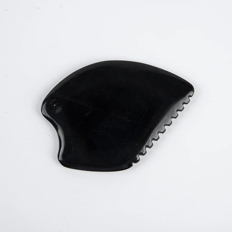 Массажер гуаша натуральный нефритовый для лица инструмент массажа расческа тела