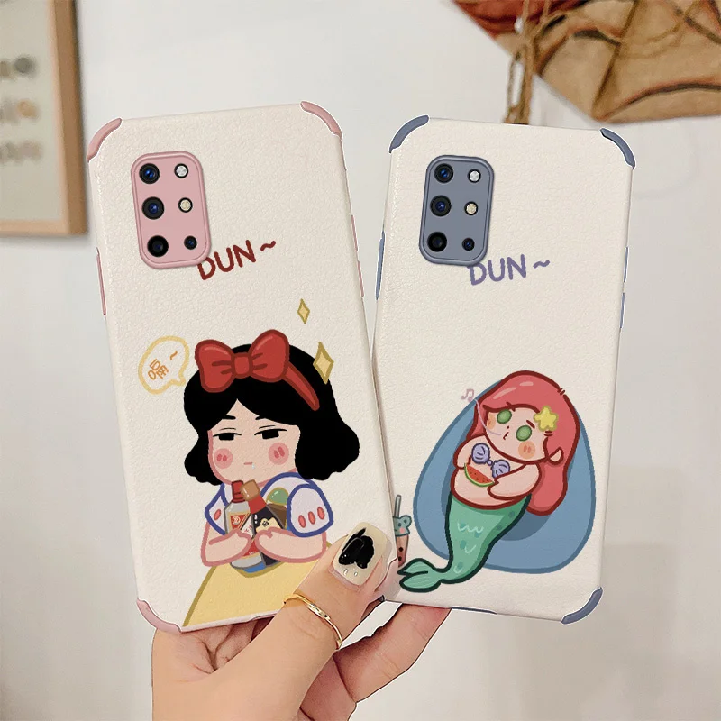 

Watermelon Mermaid Phone Case For Oneplus 9 9pro 8t 8 8pro Four Corners Stick Leather Cover