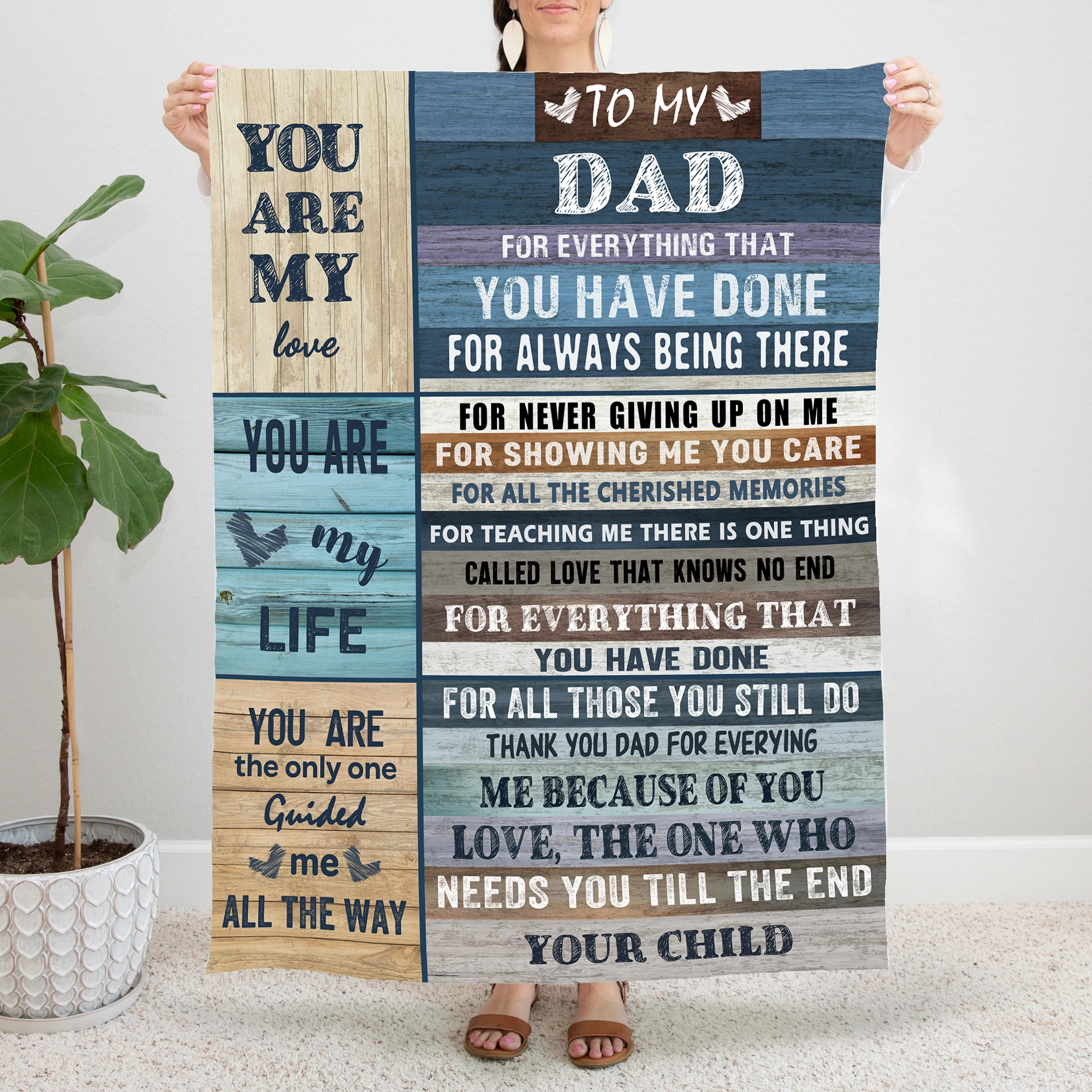 

To My Dad Gifts From Daughters Father Day Blanket Bedding Sofa And Travel Gifts For Dad Flannel Warm Throw Blankets for Bedroom