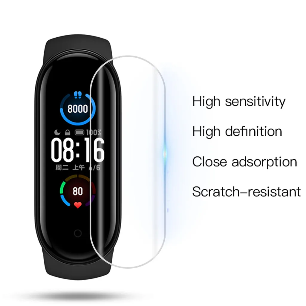 

3pc Full Cover Clear Soft Hydrogel Hd Screen Protector Film For Xiaomi Mi Band 5 Explosion-proof Screen Protector Accessoires