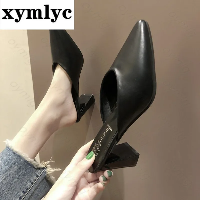 

Women's Slippers Summer 2021 New Thick Heel Pointed Anti Slip Outdoor Leisure Zapatillas De Casa Flip Flop Sapato Feminino