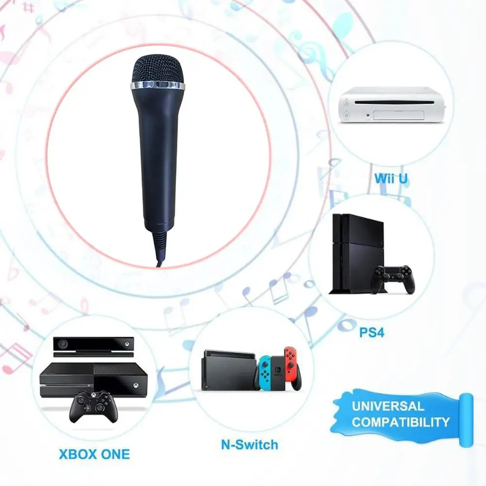 USB Wired Microphone High Performance Gamepads Karaoke MIC For PS4 PS3 PS2 PC XBOXONE 360 WII | Электроника