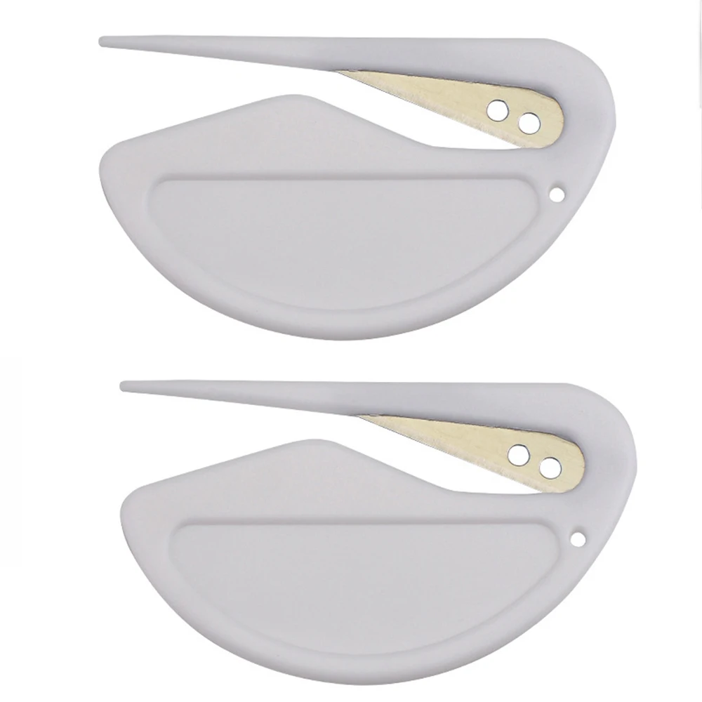 

2pcs/lot Plastic Letter Opener Mini Sharp Mail Envelope Opener Safety Guarded Cutter Blade Office Equipment