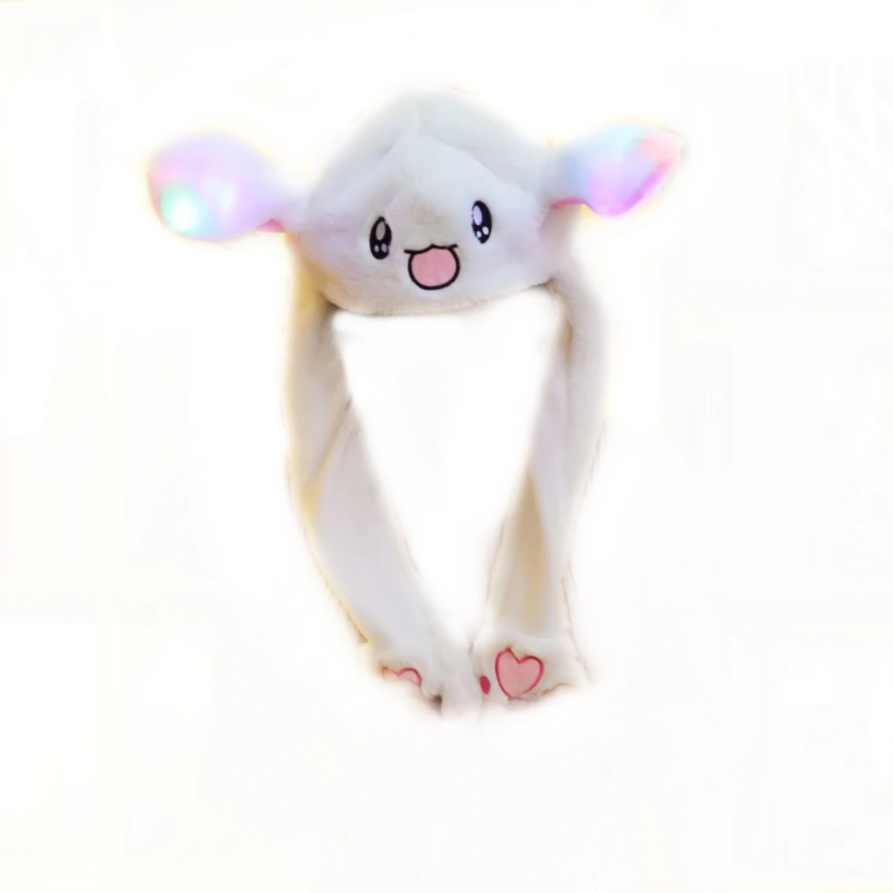 Rabbit Ear LED Светодиодный головной убор с заячьими ушками; милая Кепка для взрослых и детей; легкая трансформация; подарок на день рождения; маскарадный костюм на Хэллоуин - Цвет: Rabbit Ear LED