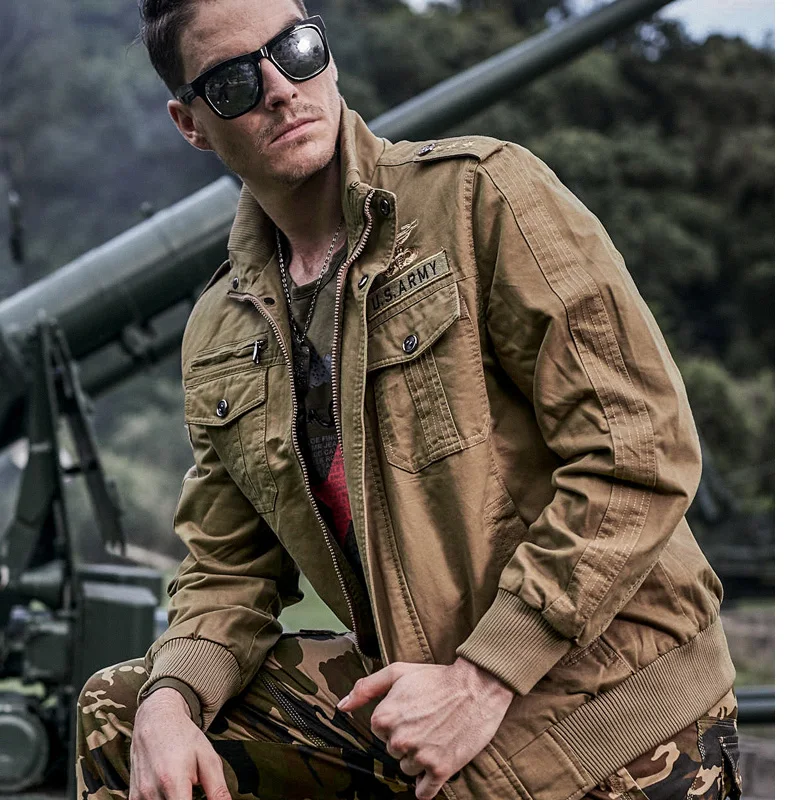 

New 2020 Men Military Pilot Jackets Bomber Cotton Coat Tactical Army Jacket Male Casual Air Force Flight Jacket Plus Size M-6XL