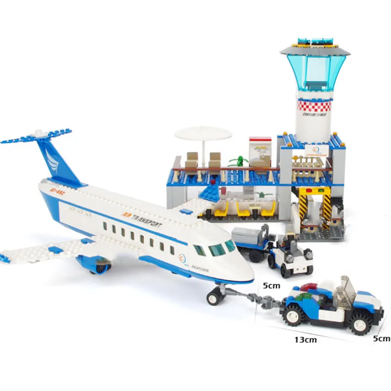 

City Series International Airport Airbus Airplane Set Building Blocks Assembly Departure Lounge Educational Bricks Toys Boy Gift