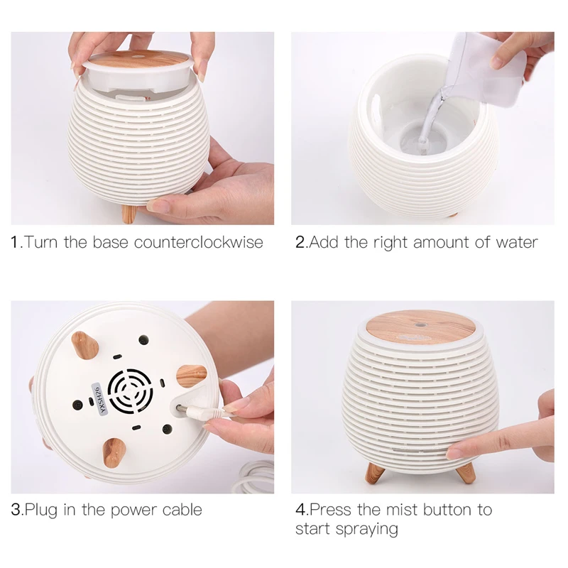 

Ultrasonic Air Humidifier USB Aromatherapy Diffuser Bedroom Air Purifier Moisture Mini Essential Oil Diffuser with Night Lights
