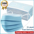 51050100200 шт одноразовые медицинские маски для лица дышащая обувь 3 Слои защитная маска против пыли противотуманный фильтр хирургические маски