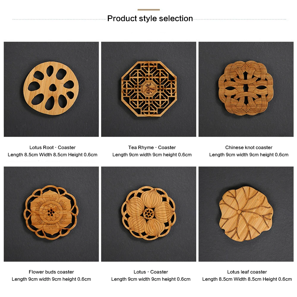 

Water Lily Wooden Insulated Lotus Leaf Placemat Non-slip Teacup Coffee Placemat Holder Bamboo Kitchen Tableware Accessories 1PC