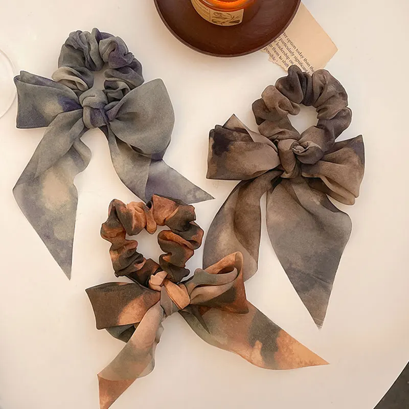 

Long Ribbon Hair Ties women Ribbon Scrunchie Hair Scarf Lovely Hair Tie Elastic Hair Bands Streamer Scrunchie Hair Accessories