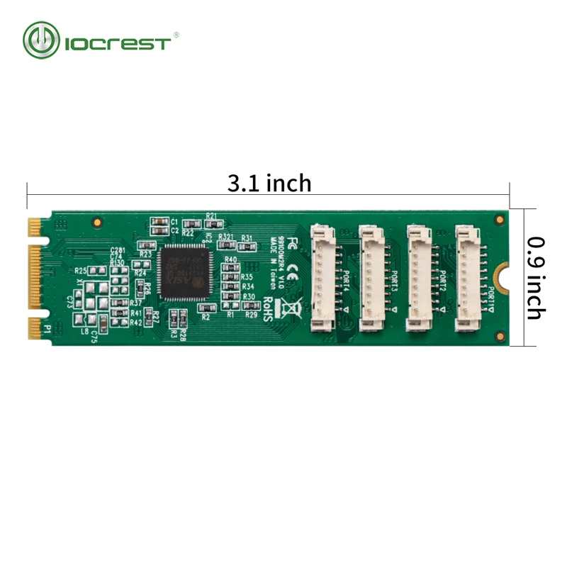 IOCREST M.2 Ngff B Ключ и M ключ к 4 портам s RS232 Db9 карта многофункциональный контроллер