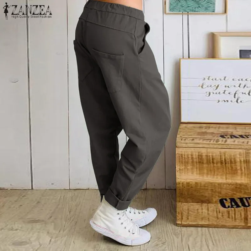 Брюки ZANZEA женские с заниженной мотней Длинные повседневные мешковатые штаны
