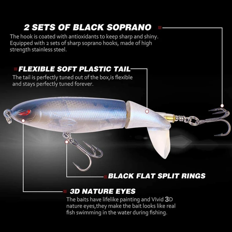 

Hot-5PCS Tractor Rotating Bait Fishing Lure Hard Bait Perch Rotating Tail Fishing Bait Floating Bait