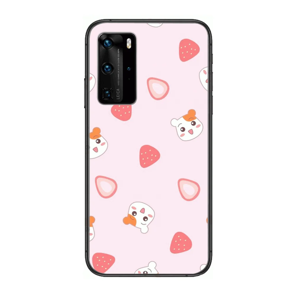 

Flower Fruit Custom made Phone Case For Huawei P 40 30 20 10 Lite Smart Z Pro Black Etui Coque Painting Hoesjes comic fashion
