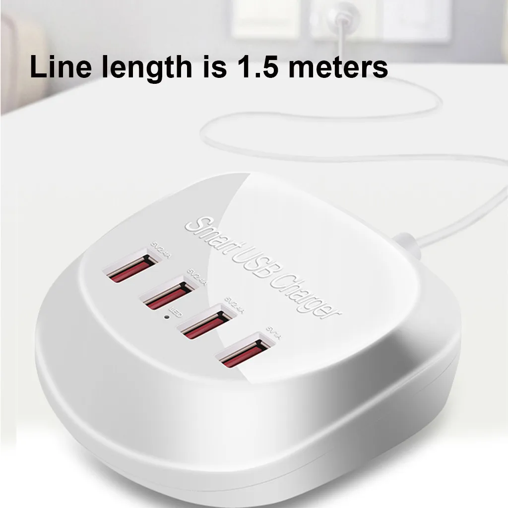 4 Порты и разъёмы 2.4A зарядное устройство с быстрой зарядкой, USB Зарядное устройство магазином розничной торговли при электрическая розетка с USB док-станция для iPhone X/8/8 Plus ЕС штепсельная вилка американского стандарта Великобритании штепсельная вилка австралийского стандарта