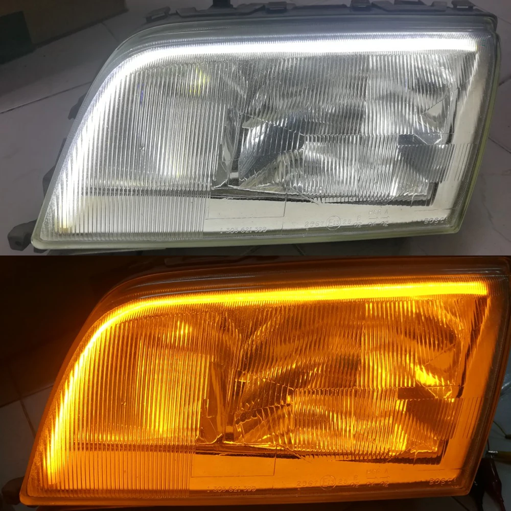2 шт. DRL полосы Водонепроницаемый Изящные гибкие сигнал поворота 2835 SMD 12V
