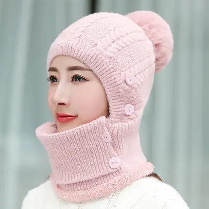 

Зимняя уличная шапка, Женский слюнявчик, для езды на велосипеде, ветрозащитная и бархатная, теплая, с защитой ушей, вязаная, шерстяная, для езды на велосипеде