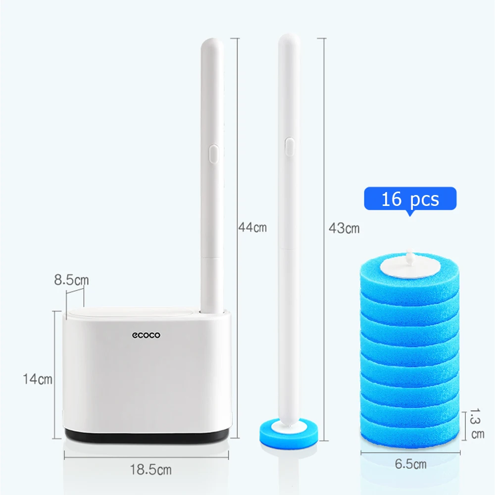 ecoco disposable toilet brush with cleaning liquid toilet long handle replacement brush head cleaner set for bathroom free global shipping