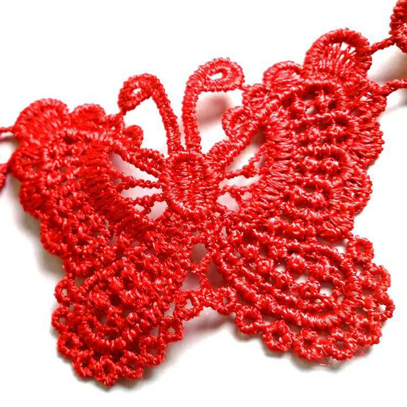 100 ярд винтажная вышитая бабочка кружевная отделка Лента для аппликации коробка