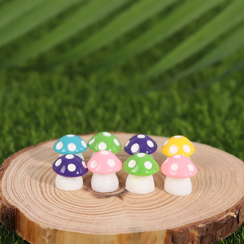 

20PCS Mushrooms Figurines Fairy Garden Miniatures Party Garden Mini Mushroom Garden Ornament Resin Crafts Decorations