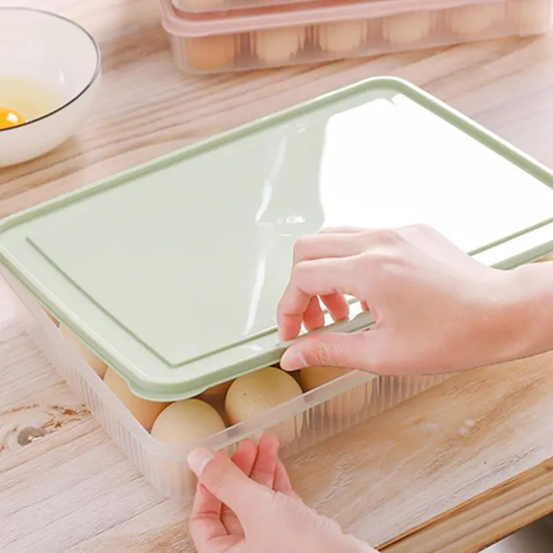 

Single-layer 24 Grid Refrigerator Egg Holder Box Storage Food Savers Space Tray 634E