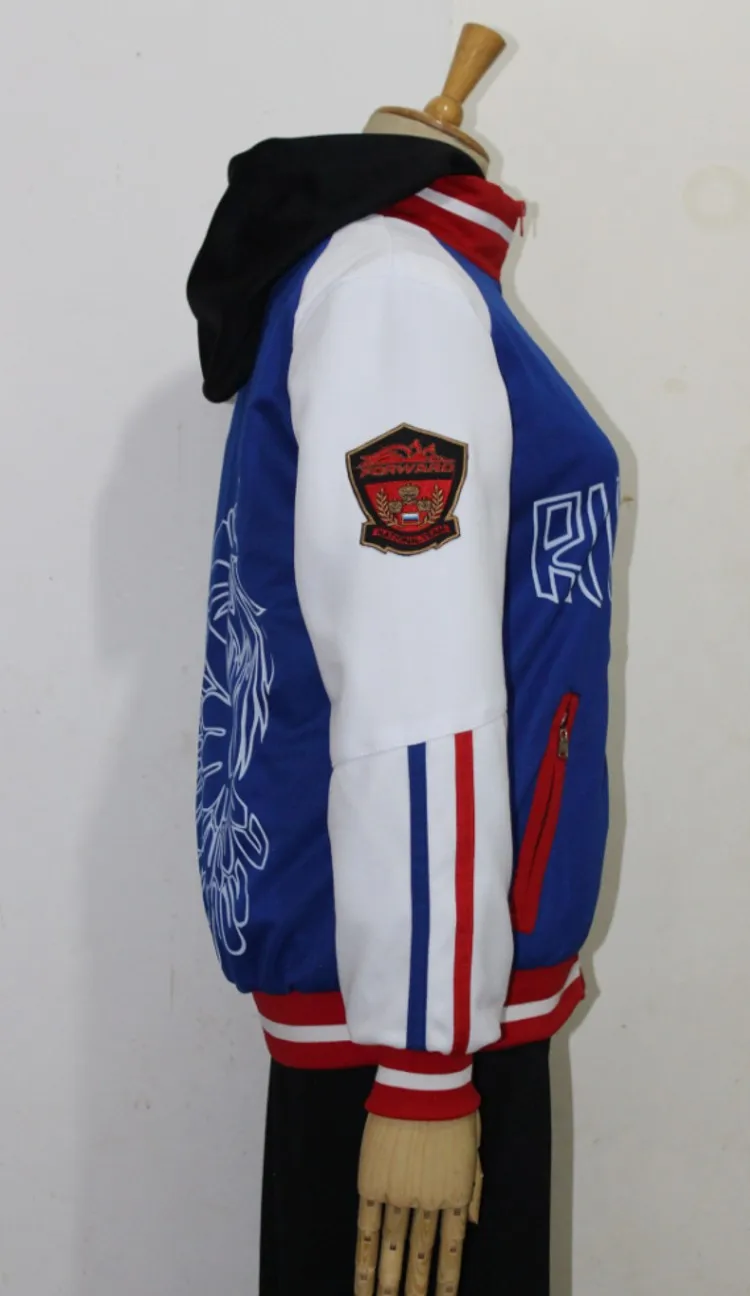 Аниме на Юрий плисецкий льду косплей костюм! На ледяной куртке молнии |