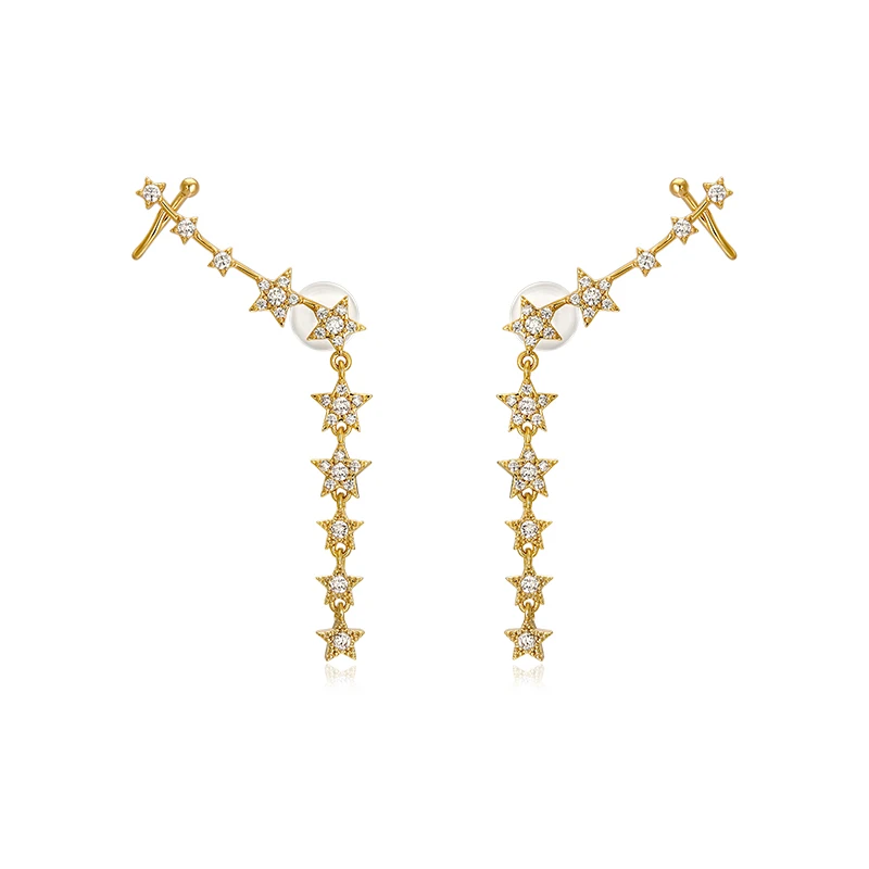 

Modify the face five-pointed star long micro-earring earrings