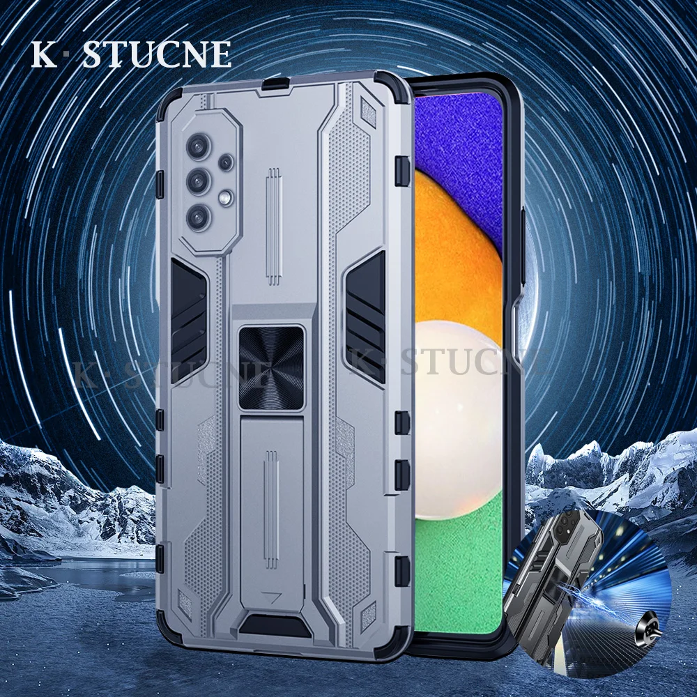 

Magnetic Case For Samsung A 52-5G M12 S21-UTRAL S21 Plus 21FE Bracket magnetic Absorption Ring Cover Shockproof TPU+PU Cover