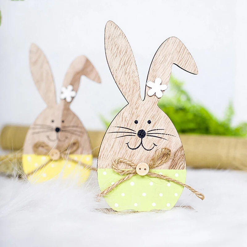 Wooden Easter Egg Shelves For Party Ornament Diy Bunny Letter Stand Rack Rabbit Pattern Decoration Home | Дом и сад
