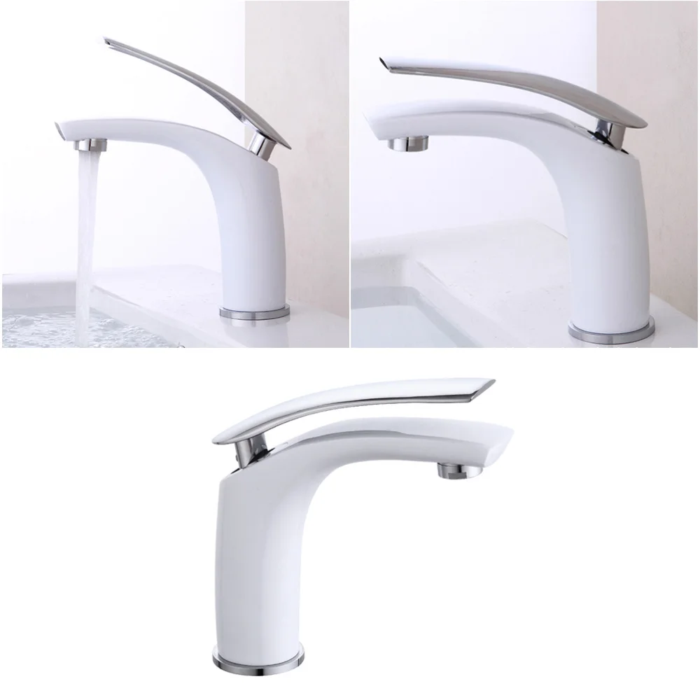 

Basin Faucets Antique Brass Bathroom Sink Single Handle Hole Bath