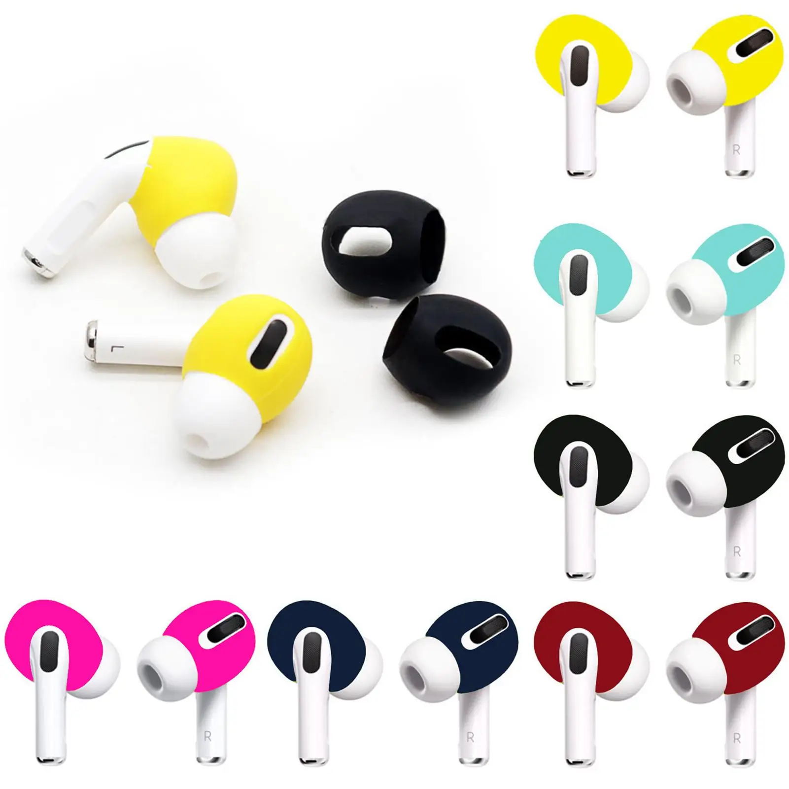 

2pcs Earphone Case Cover for Airpods Pro Silicone Anti-Slip Soft Earbuds Eartips Cap forApple Airpods Pro 3 Accessories