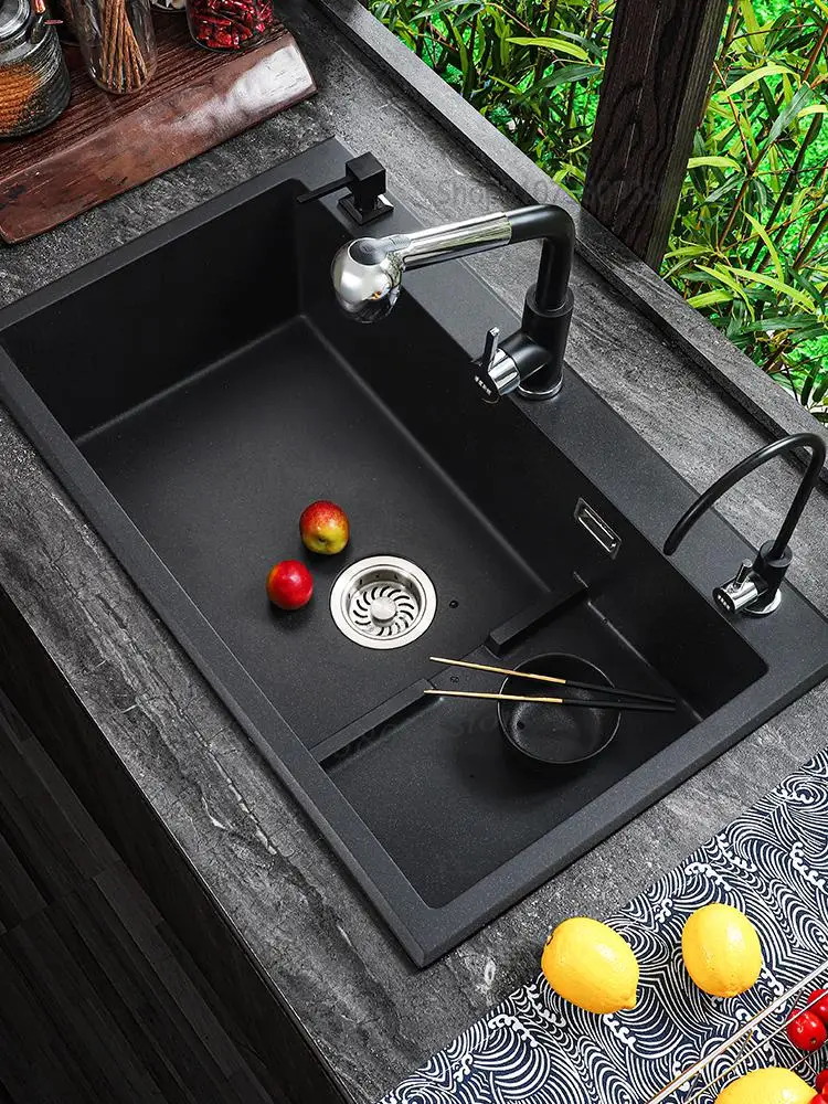 Мойка кухонная раковина Черная Гранитная надгробная скульптура большой шкаф с