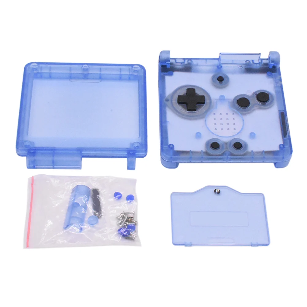 Clear Blue Корпус на замену, комплект запасных частей, прозрачный желтый/фиолетовый/синий для Gameboy Advance SP GBA SP консоли - Цвет: Clear Blue