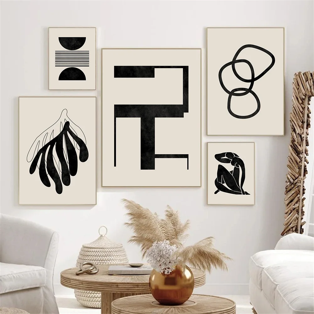 

Abstract Poster Geometry Arch Wall Art Poster Yoga Art Print Black Thick Line Drawing Canvas Painting Nordic Pictures Home Decor