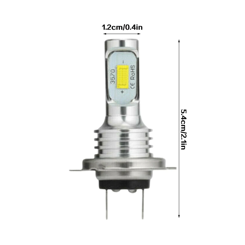 

2pcs H7 Led Fog Light Driving Bulb 12/24v Fog Lamp Headlamp 12000lm White 6000k Car Headlight Car Replacement Accessories