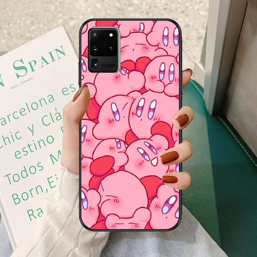 

Lovely Cartoon Game Kirby Phone case For Samsung Galaxy Note 4 8 9 10 20 S8 S9 S10 S10E S20 Plus UITRA Ultra black tpu Etui 3D