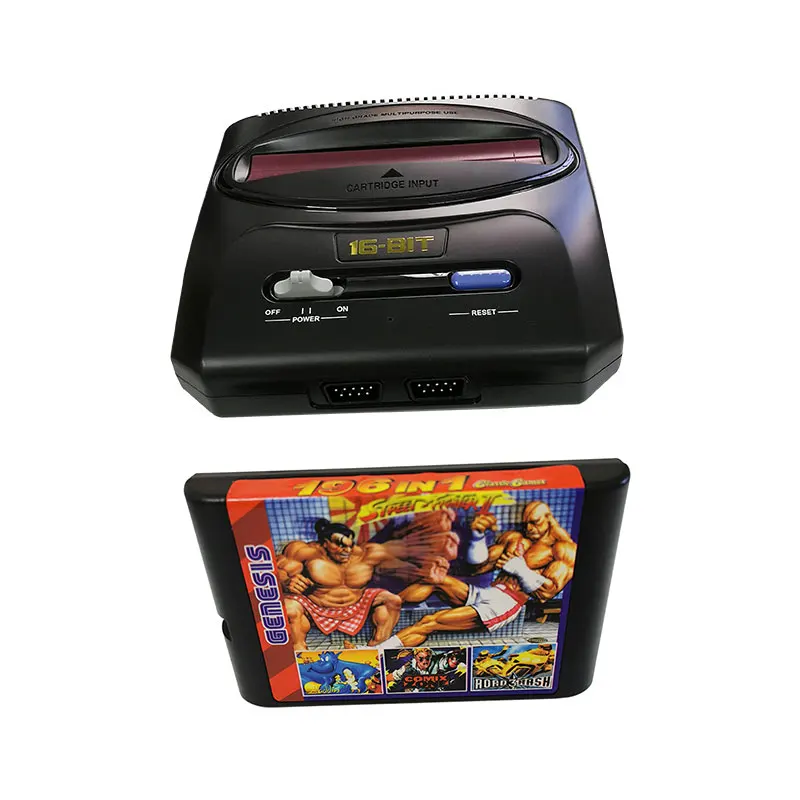 16 бит SEGA игровой консоли с США/ЕС и Японии переключатель режима 196 в 1 футболки